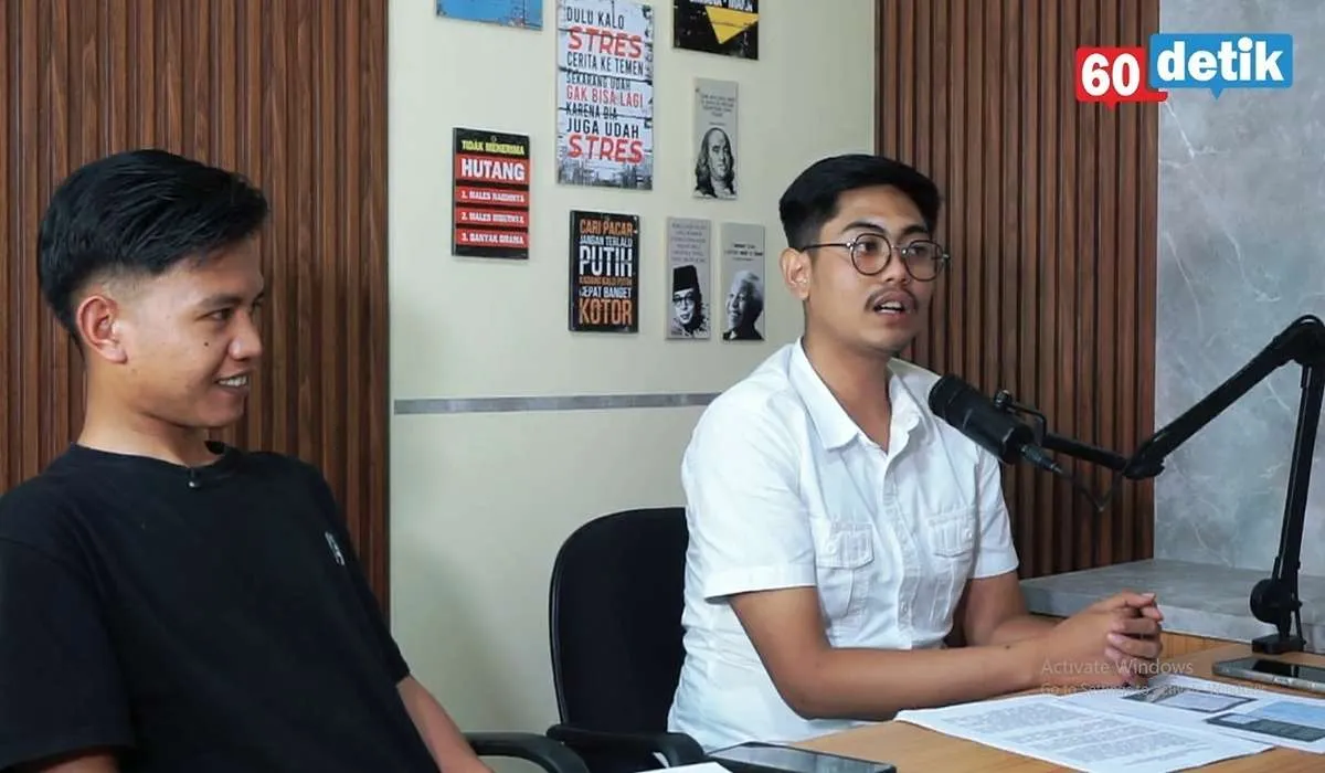 Ketua Umum Himpunan Mahasiswa Islam (HMI) Cabang Garut, Yusuf Saepul Hayat, bersama Kepala Bidang PPD HMI, Pramudita Nugraha